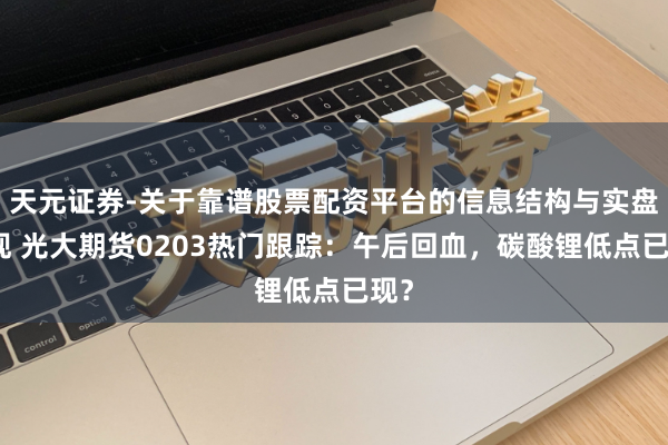 天元证券-关于靠谱股票配资平台的信息结构与实盘表现 光大期货0203热门跟踪：午后回血，碳酸锂低点已现？